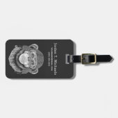 チンパンジーのオートバイのライダーは|あなたの名前を加えます ラゲッジタグ (正面横)