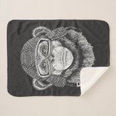 チンパンジーのオートバイのライダー シェルパブランケット (正面(横))