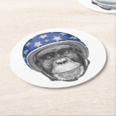 チンパンジーのオートバイのライダー ラウンドペーパーコースター (アングル)