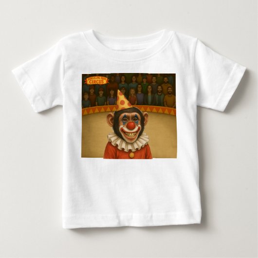 チンパンジーのピエロ チェスター ベビーTシャツ (正面)