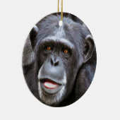 チンパンジーの写真 セラミックオーナメント (右)