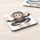 チンパンジーの動物のマンガのキャラクタ コースター (左側)