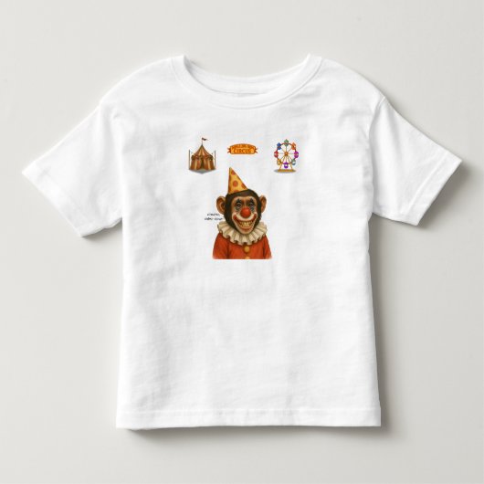 チンパンジーの道化師チェスター トドラーTシャツ (正面)