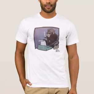 チンパンジーはワイシャツを調整できます(白及び黒) Tシャツ