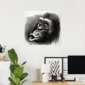 チンパンジーは失望し不機嫌 ポスター (ホームオフィス)