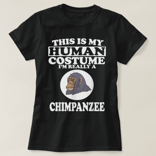 チンパンジーを愛しているだけの女の子 Tシャツ (デザイン正面)