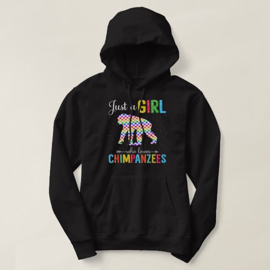 チンパンジーを愛する女の子が愛するパターンチー パーカ (デザイン正面)