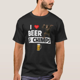 チンパンジーを飲むビールとチンパンジーが大好き Tシャツ