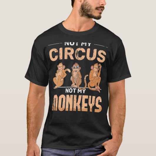 チンパンジーサーカス動物園の動物モンキーラバーサル Tシャツ (正面)