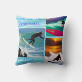 チンパンジーサーフィンフォトコラージュ、クッション クッション (裏面)