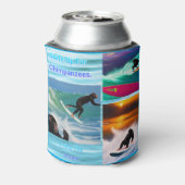 チンパンジーサーフィンフォトコラージュ、クーラーボックス 缶クーラー (缶裏面)