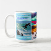 チンパンジーサーフィンフォトコラージュ、コーヒーマグ コーヒーマグカップ (左)