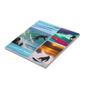 チンパンジーサーフィンフォトコラージュ、セラミックタイル タイル (側面)