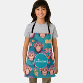 チンパンジーパステルカラフルパタパーソナライズされたーン エプロン (インサイチュ)