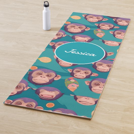 チンパンジーパステルカラフルパタパーソナライズされたーン ヨガマット (インサイチュ)