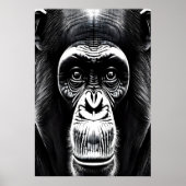 チンパンジーポートレート | AIアートポスター ポスター (正面)