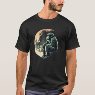チンパンジーモンキーワイルドフォレスト動物レトロヴィンテージ Tシャツ