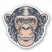 チンパンジー動物シール |ダイカットのシール シール (正面)