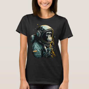 チンパンジー宇宙宇宙飛行士旅行モンキーヴィンテージ Tシャツ
