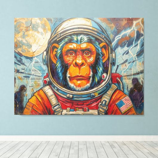 チンパンジー宇宙飛行士-帰還 キャンバスプリント (インサイチュ (ウッドフロア))