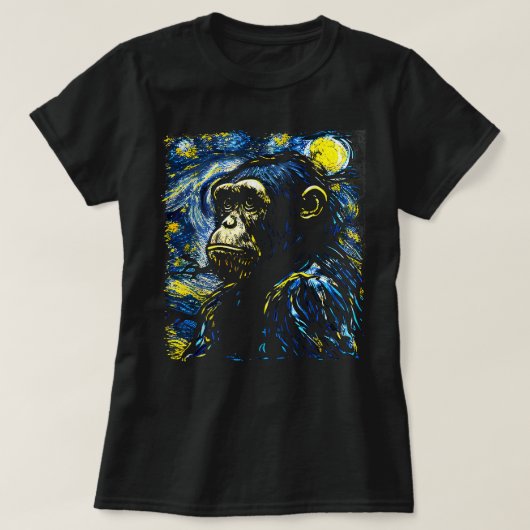 チンパンジー恋人のギフトアート Tシャツ (デザイン正面)