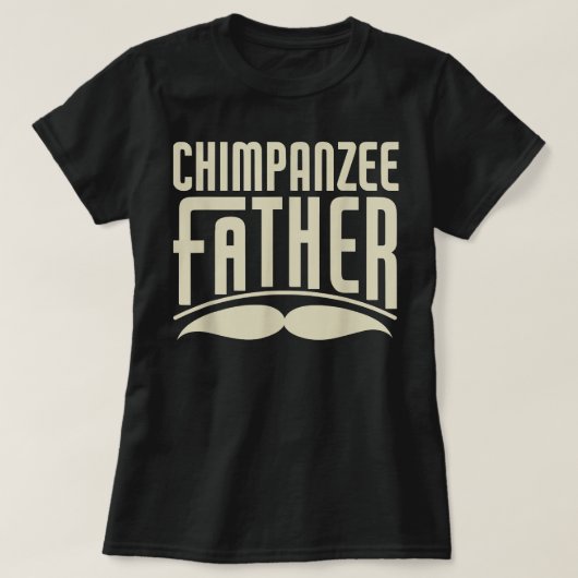 チンパンジー父チおもしろいンパンジー所有者 Tシャツ (デザイン正面)