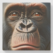 チンパンジー猿かわいいチンパンストーンコースター ストーンコースター (正面)
