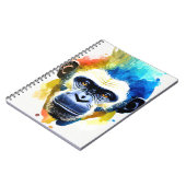 チンパンジー猿野生自然動物カラーアートパイン ノートブック (左側)