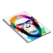 チンパンジー猿野生自然動物カラーアートパイン ノートブック (右側)