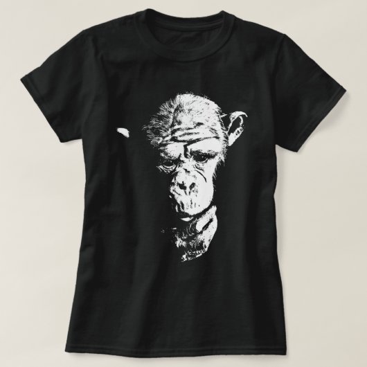 チンパンジー考えズ猿猿猿クールチンプティー Tシャツ (デザイン正面)