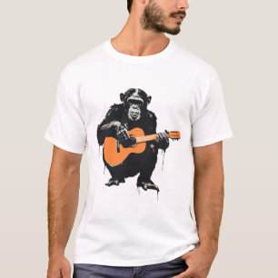 チンパンジー遊のギターアート Tシャツ
