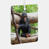 チンパンジー001 メタルオーナメント (正面右)