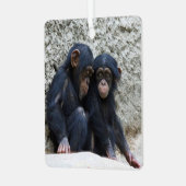 チンパンジー002 メタルオーナメント (正面左)