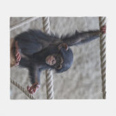 チンパンジー017 フリースブランケット (正面(横))