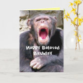 チンパンジー_ カード (黄色い花)