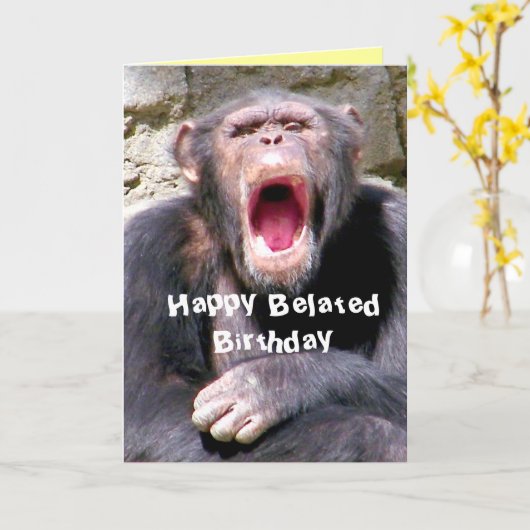 チンパンジー_ カード (黄色い花)