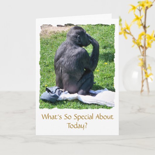 チンパンジー カード (黄色い花)