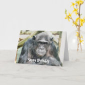 チンパンジー カード (黄色い花)