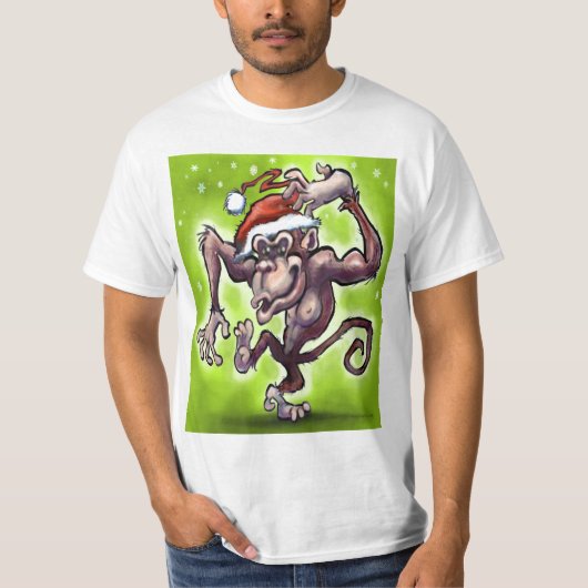 チンパンジー・クリスマス Tシャツ (正面)