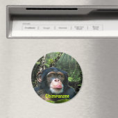 チンパンジー&ジャングル霊長類ワイルドライフアートマグネット マグネット (インサイチュ (食洗機))