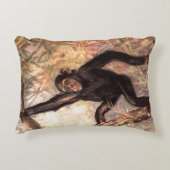 チンパンジー・モンキーバイCE Swan,ヴィンテージ野生動物 アクセントクッション (正面)