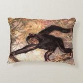 チンパンジー・モンキーバイCE Swan,ヴィンテージ野生動物 アクセントクッション (裏面)