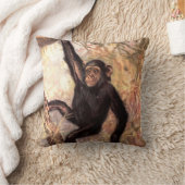 チンパンジー・モンキーバイCE Swan,ヴィンテージ野生動物 クッション (ブランケット)