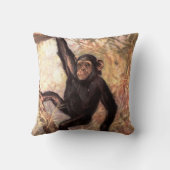 チンパンジー・モンキーバイCE Swan,ヴィンテージ野生動物 クッション (裏面)