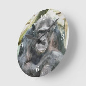 チンパンジー ラウンド壁時計 (傾斜)