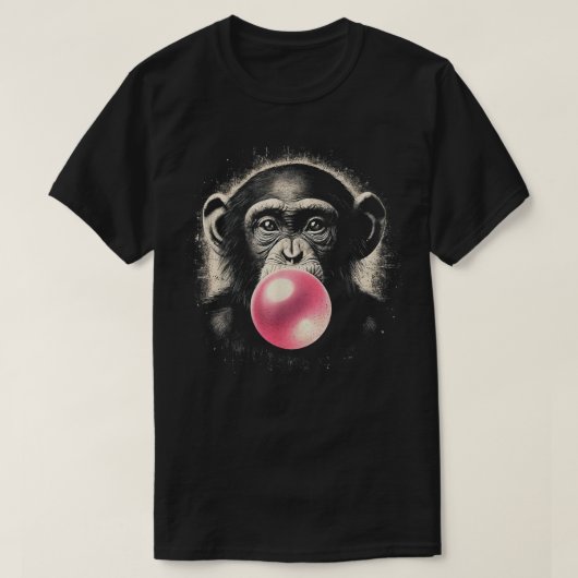 チンパンジーCHIMP APEピンクチューインガムの泡 Tシャツ (デザイン正面)