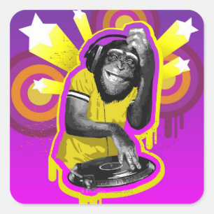 チンパンジーDJ スクエアシール