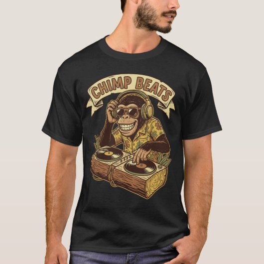 チンパン・ビーツ DJモンキー Tシャツ (正面)