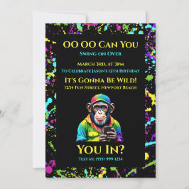 チンプチャット - カラフルなチンパンジーと電話 - 招待状