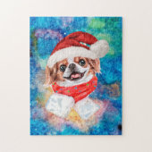 チン日本のは犬のクリスマスを育てる ジグソーパズル (縦)